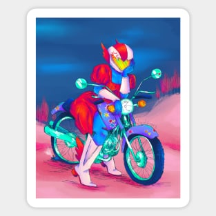 motor cross girl Sticker